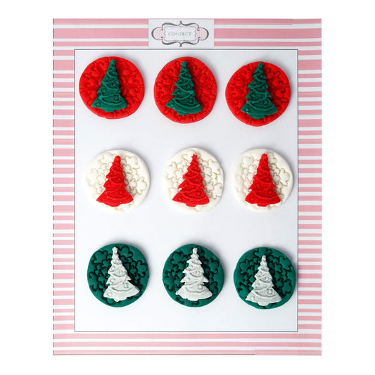 Confect Christmas Tree Medallions | Edible Christmas Topper
