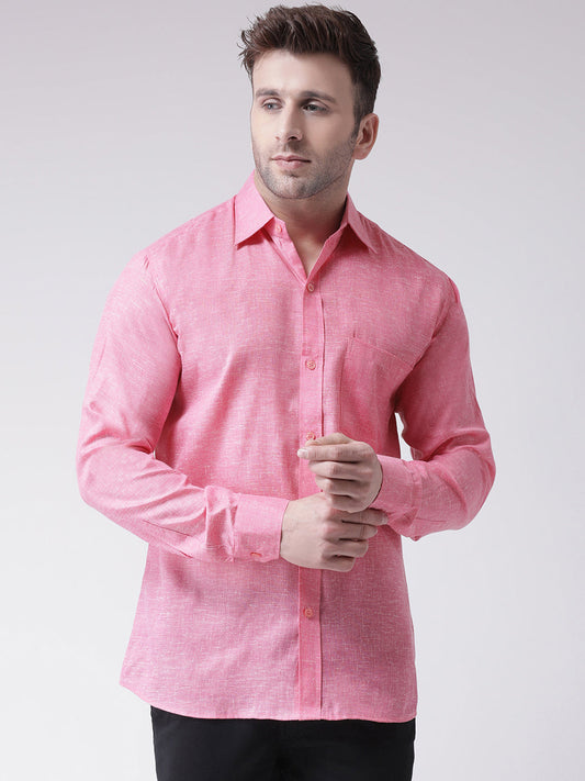 RIAG Pink Men's Full Sleeves Shirt