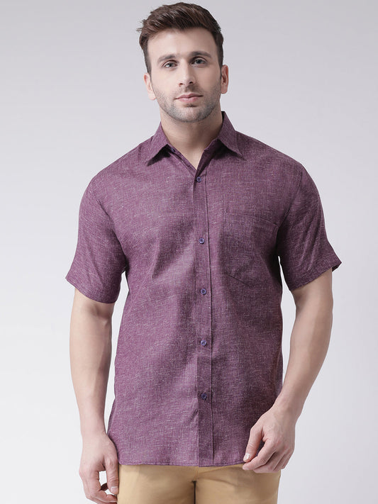 RIAG Purple Men's Half Sleeves Shirt
