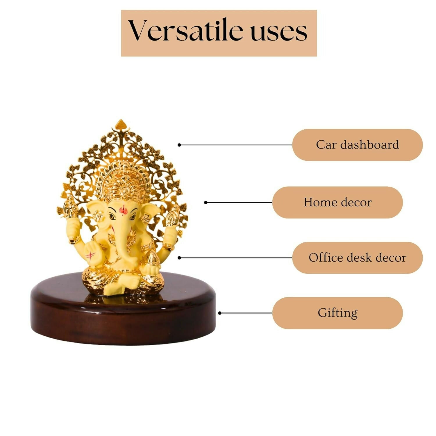 House Of Wemy Gold Plated Lord Kalpavrikshya Tree Ganesha Idol - Grab2buy