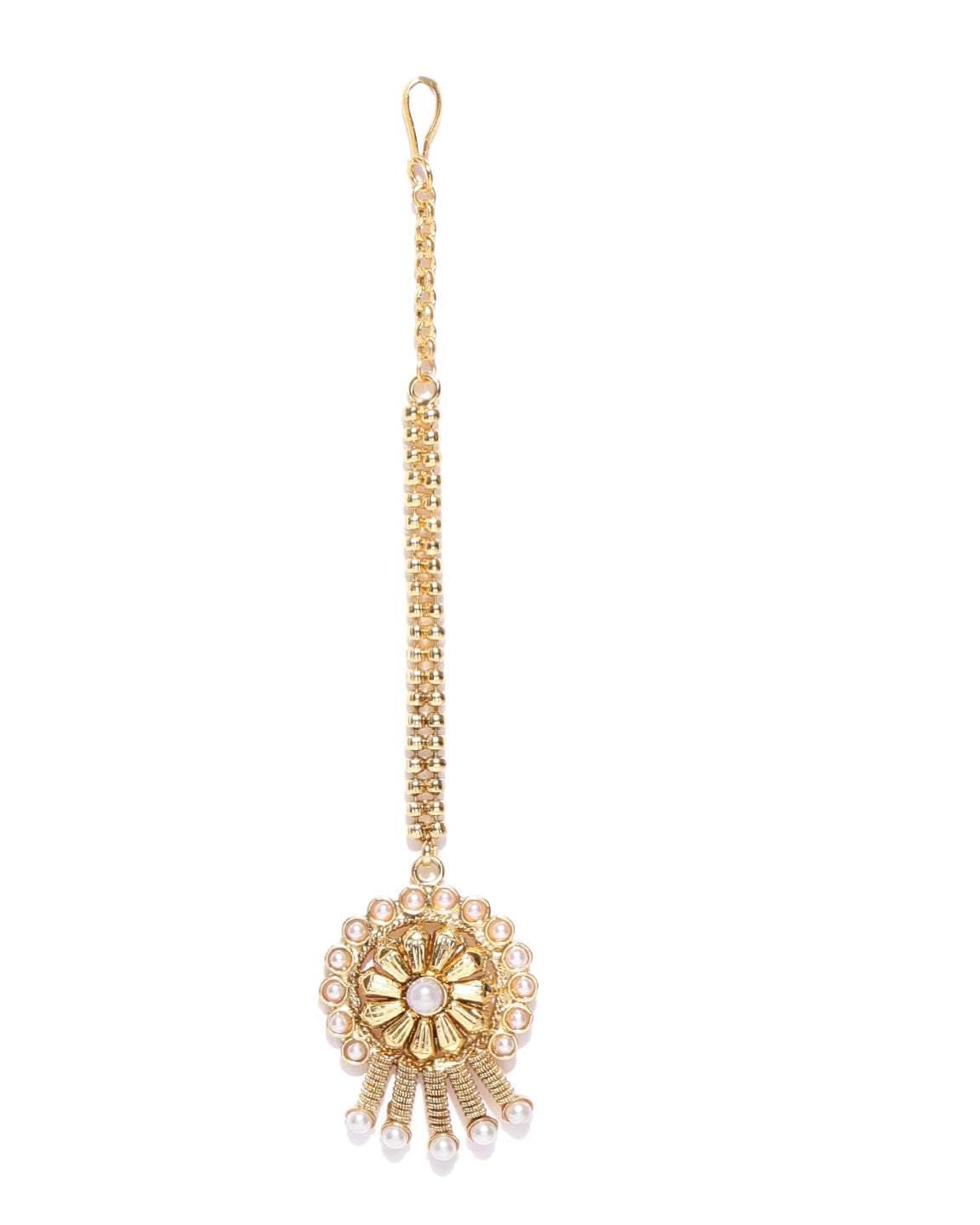 Priyaasi Women 2 Gold-Plated Pearls Necklaces With Jhumki & Maangtika - Grab2buy