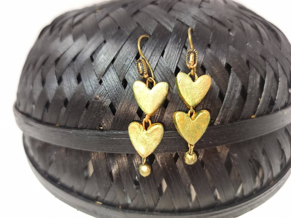 Terracotta Lovely Heart Shaped Hangings-Mehndi Green