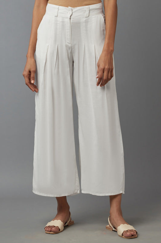 W for Woman White Tailored Volume Pants Grab2Buy WforWoman Grab2Buy