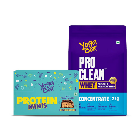 Yoga Bar Pro Clean Whey Protein Concentrate, 27g ProAbsorb Blend and Choco Peanut Butter Mini Bars, 24 pieces Grab2Buy Yoga Bar Grab2Buy