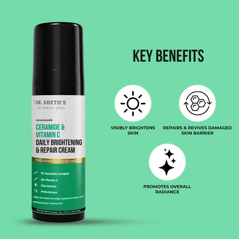 Dr. Sheth's Ceramide & Vitamin C Daily Brightening & Repair Cream - Grab2buy