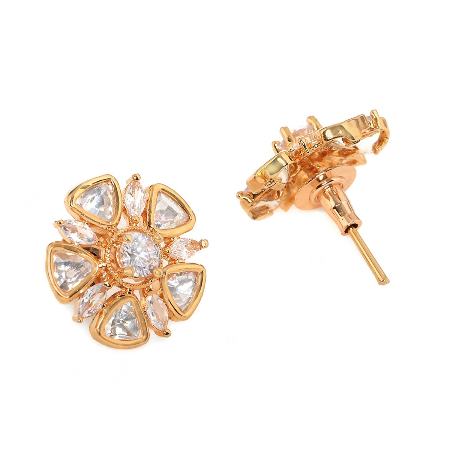 Round Kundan Studs (Gold) - Ruby Raang - Grab2buy