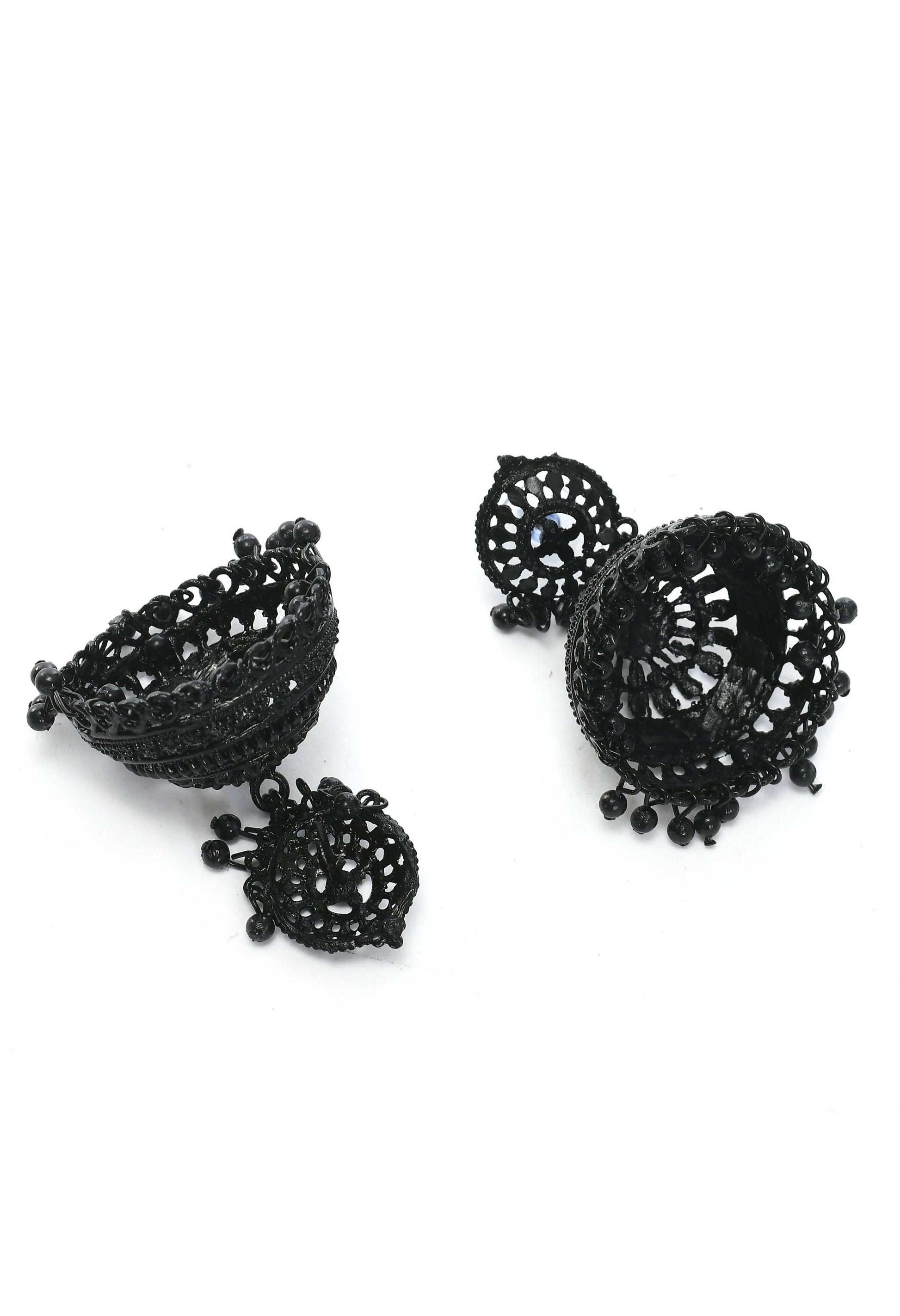 Mominos Fashion Johar Kamal Latest Design Black Color Jhumkas - Grab2buy