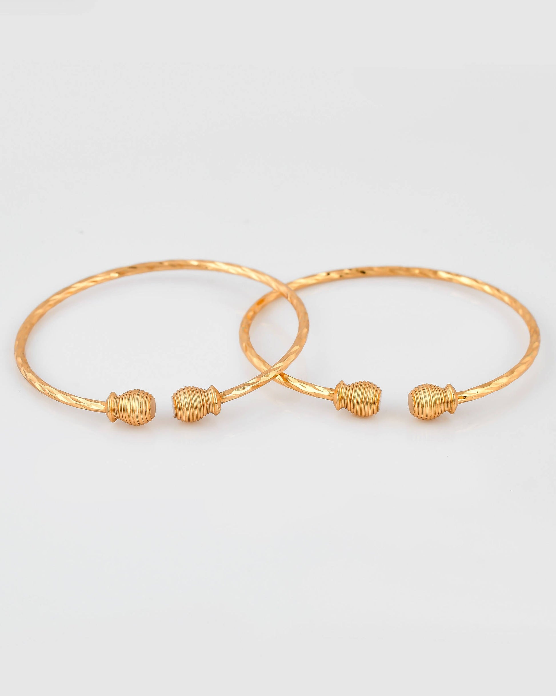 VOJ Stainless Steel Gold-plated Bangle Set (Pack of 2) - Grab2buy