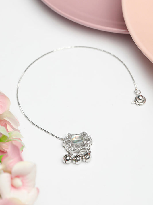 Priyaasi Women Blue Stone Silver Plated Link Bracelet | Grab2Buy