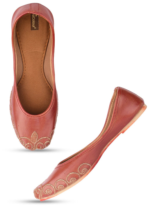 Desi Colour Women Indian Ethnic Footwear-Polish-Dark Brown 1