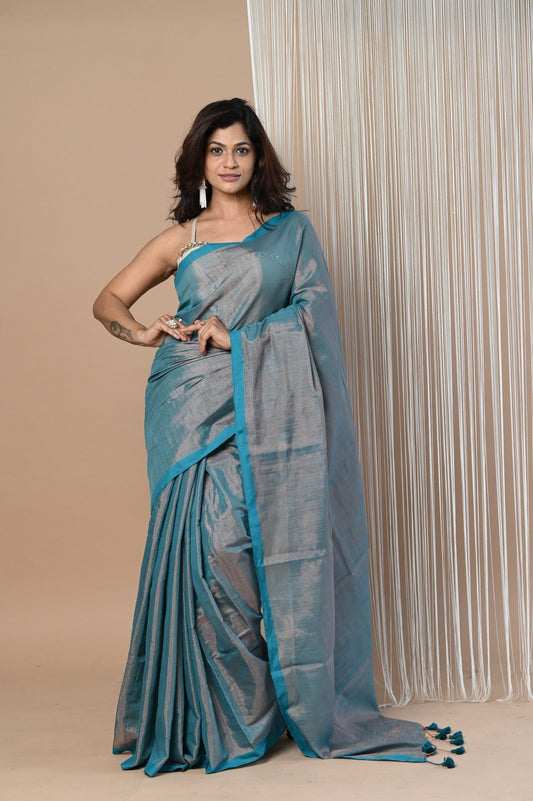 Very Much Indian VMI Exclusive! Handloom Woven Cotton Zari Grab2Buy with Beautiful Sleek Border
