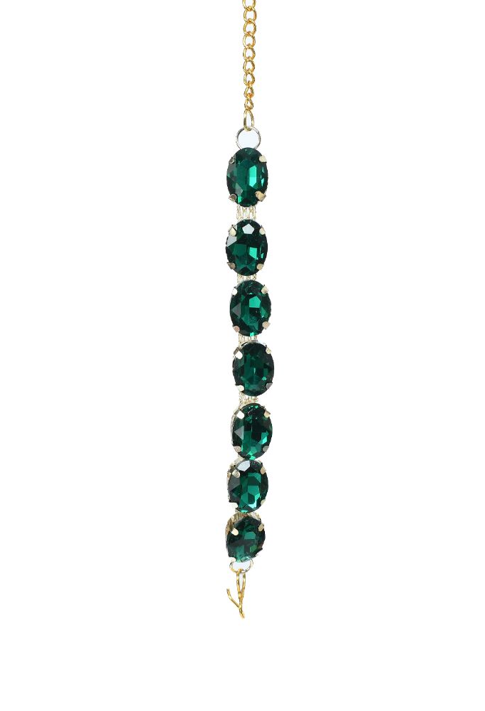 Mominos Fashion Johar Kamal Gold-Plated Finish Stone Choker For Women (Green) - Grab2buy