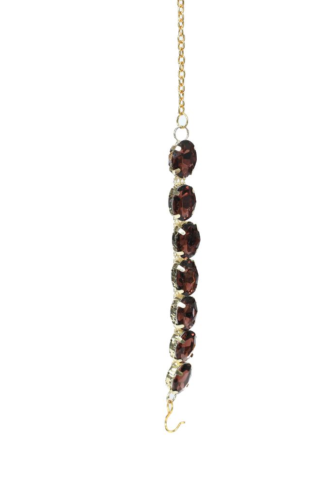 Mominos Fashion Johar Kamal Gold-Plated Finish Stone Choker For Women (Brown) - Grab2buy