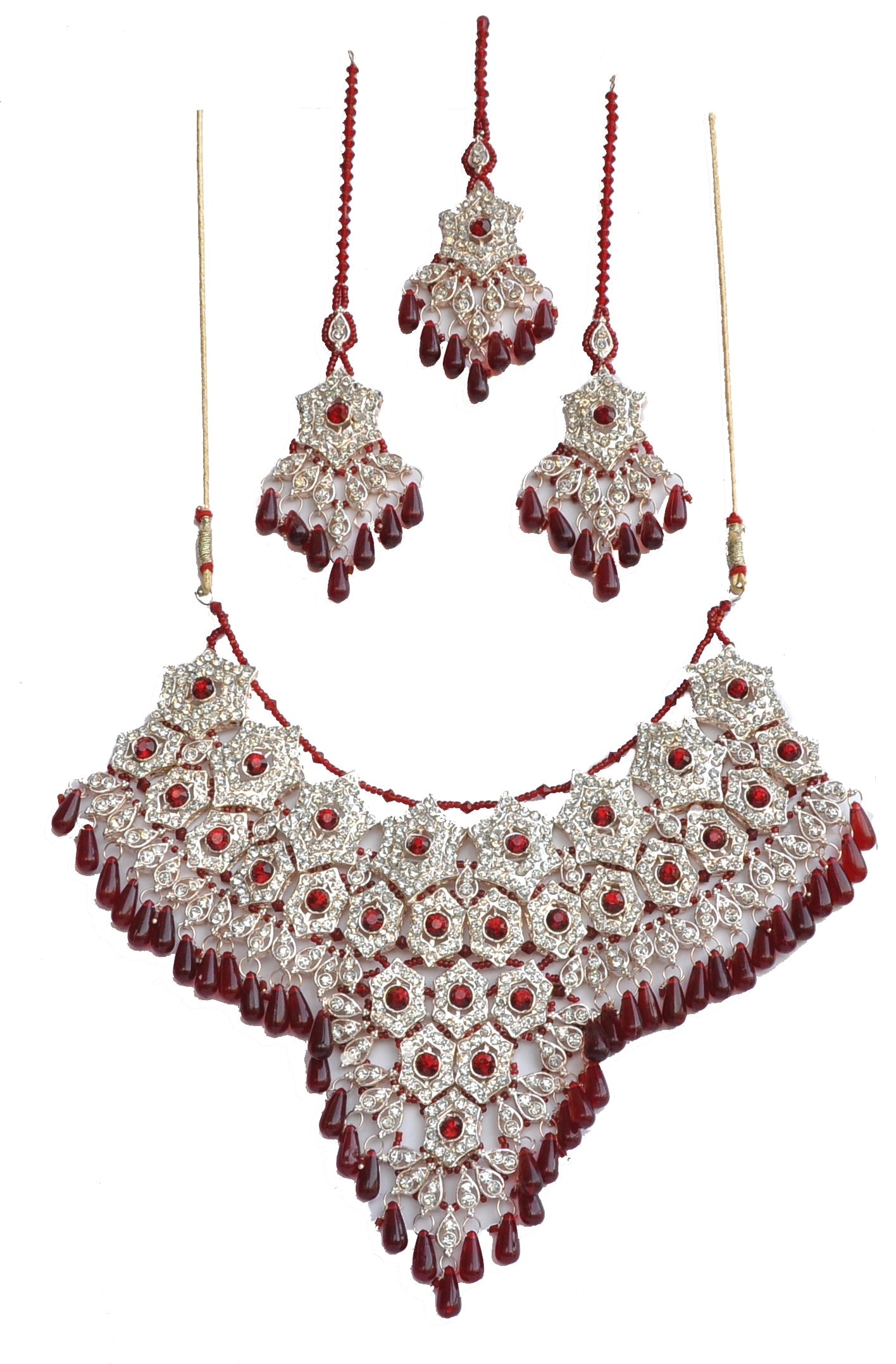 Gold-Plated Alloy Handcrafted Semi Bridal Grand Look Necklace Set - The Pari - Grab2buy