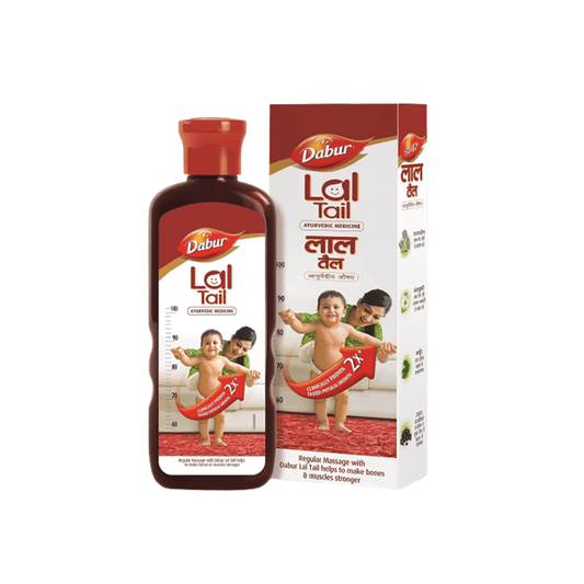 Dabur Lal Tail - Ayurvedic Baby Massage Oil For Baby's Bone, Muscle & Skin Health Grab2Buy Dabur Grab2Buy