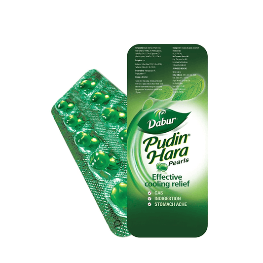 Dabur Pudin Hara Pearls | Peppermint Capsules for Instant Acidity & Gas Relief On-the-Go