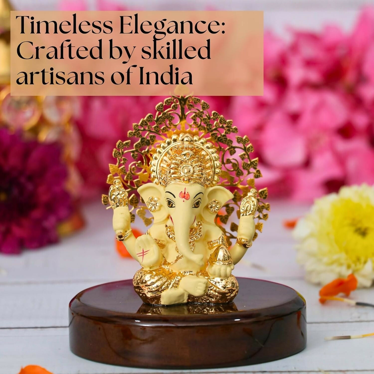 House Of Wemy Gold Plated Lord Kalpavrikshya Tree Ganesha Idol - Grab2buy