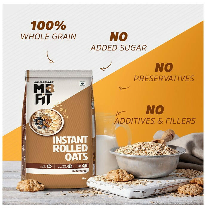 MuscleBlaze Instant Wholegrain Rolled Oats - Grab2buy