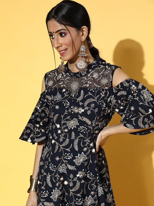 Yufta Deep Navy Blue Dress Grab2Buy Yufta Grab2Buy