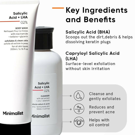 Minimalist Salicylic Acid Face Wash and Body Wash Combo Grab2Buy Minimalist Grab2Buy
