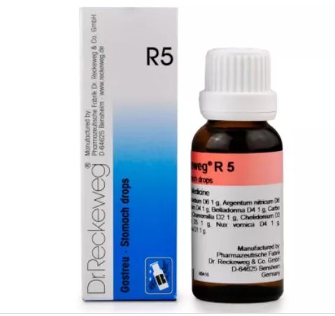 Dr. Reckeweg – Homeopathic Medicine – R5 – Heartburn – 22ml for Indigestion Acidity Gas