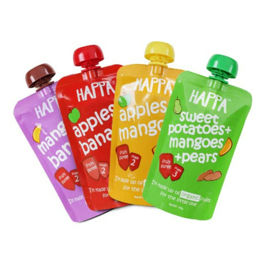 Happa Organic Food for Little one Fruit Puree Stage 3 Combo Grab2Buy Happa Grab2Buy