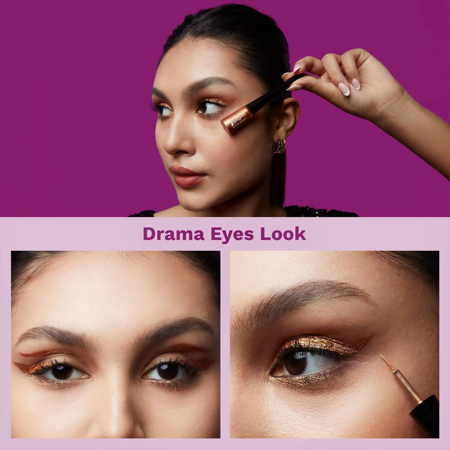 Pilgrim Metallic Eyeliner Boldly Bronze, Long Lasting & Smudge Proof Enriched With Argan Oil - Grab2buy
