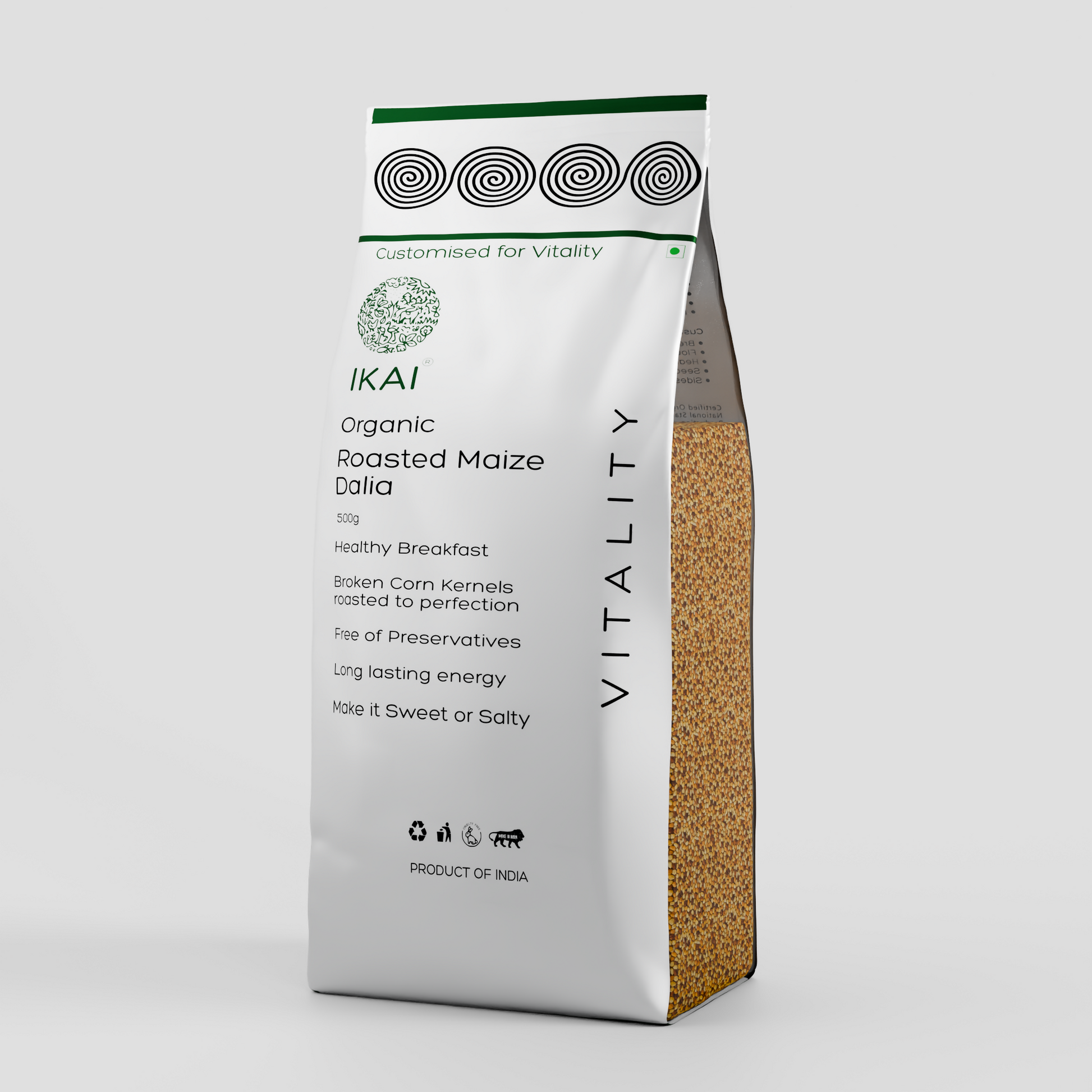 4 - Organic Roasted Maize Dalia - 500 gm