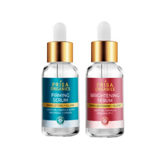 Prisa Organics Skin Firming + Anti Ageing Face Serum and Brightening Face Serum Combo