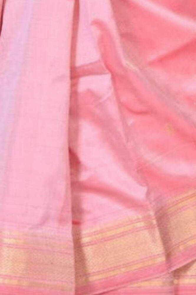 Very Much Indian Traditional Pretty Peach Pure Silk Double Pallu Paithani With Designer Peacocks Pallu - Grab2buy