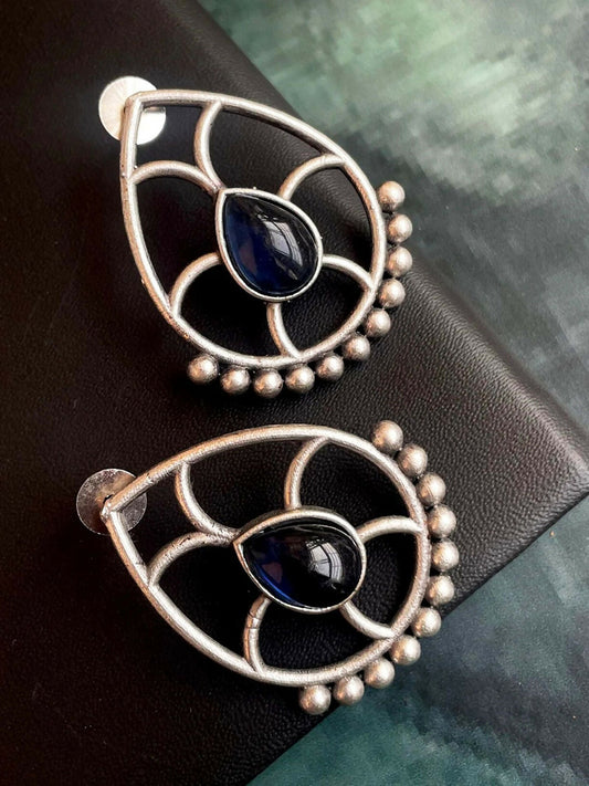 Joban Fashion Silver Replica Monalisa Stone Stud Earring