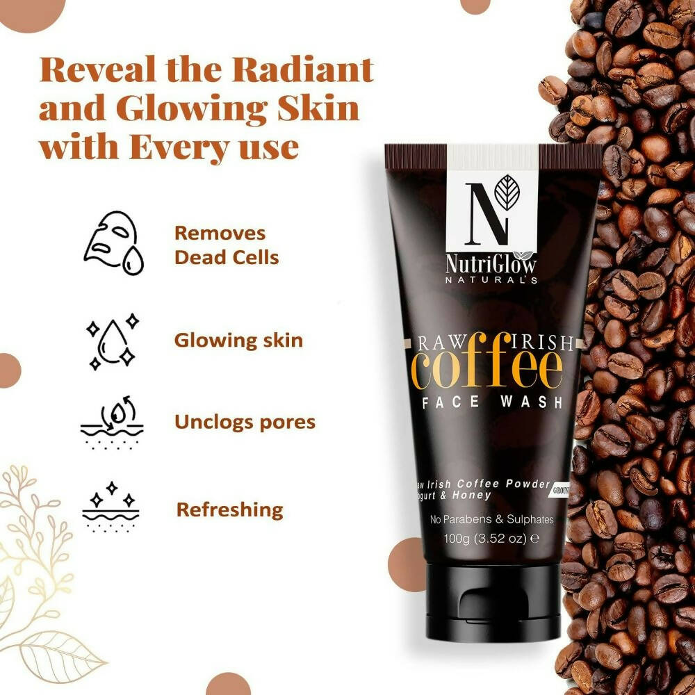 NutriGlow NATURAL'S Coffee Face Cleanser with Yogurt & Honey for Blackhead Removal Face Wash - Grab2buy
