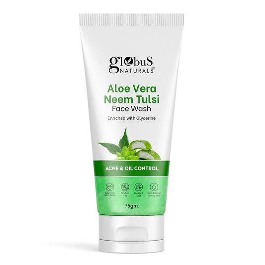 Globus Naturals Aloe vera Neem Tulsi Enriched With Glycerin & Oil Control Formula | Swadesiicart
