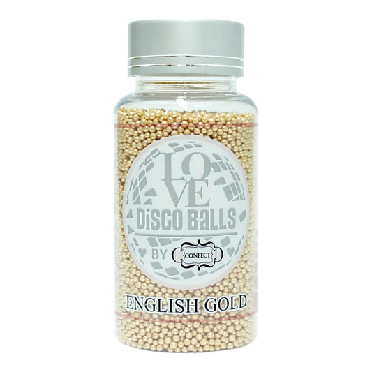 Confect English Gold Disco Balls Sprinkles 2 MM