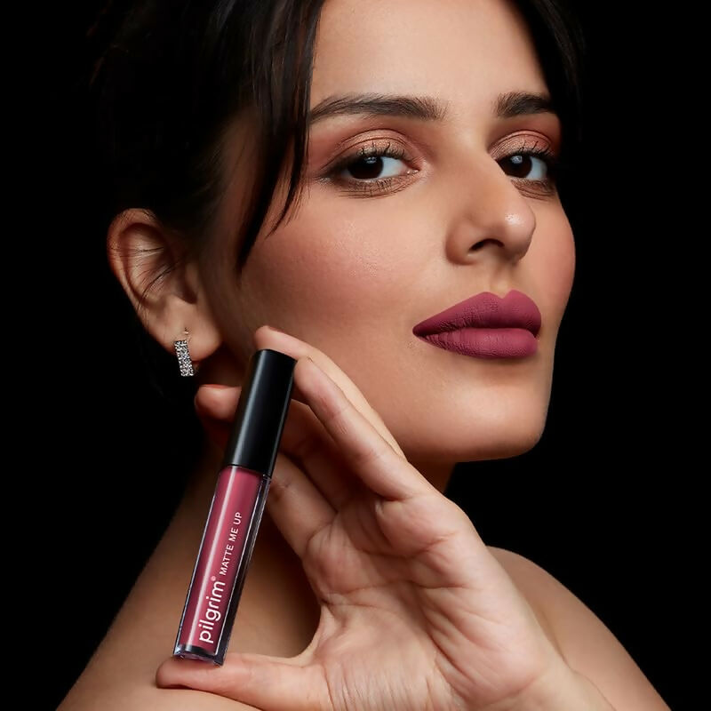 Pilgrim Liquid Matte Lipstick with Hyaluronic Acid - Pink Kisses - Grab2buy