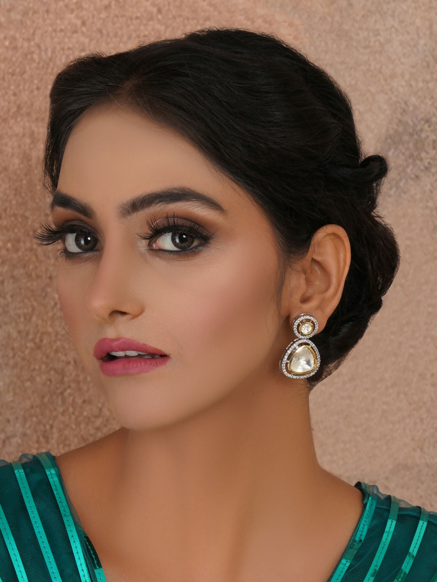 Kundan Earrings (silver) - Ruby Raang - Grab2buy