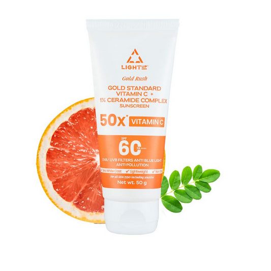 Light Up Gold Rush Gold Standard Vitamin C + 1% Ceramide Complex Sunscreen Grab2Buy Light Up Grab2Buy