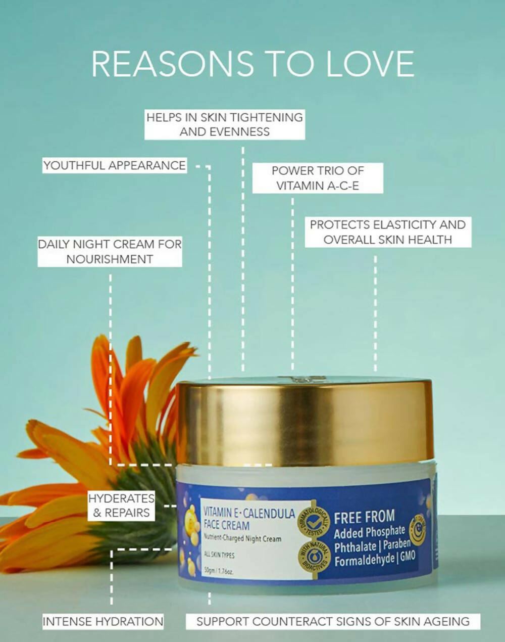 Fabessentials Vitamin E Calendula Night Cream - Grab2buy