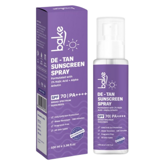 Bake De-tan Waterproof Sunscreen Spray SPF 70 PA+++ with 2% Kojic Acid Grab2Buy Bake Grab2Buy