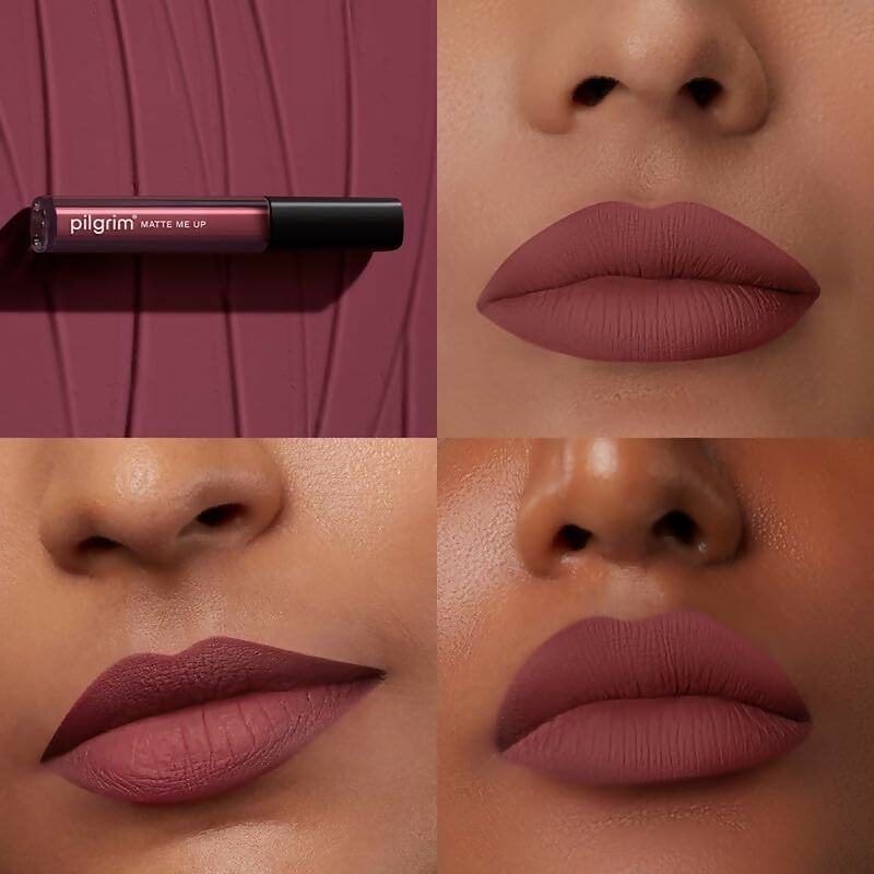 Pilgrim Liquid Matte Lipstick with Hyaluronic Acid - Flirty Rose - Grab2buy
