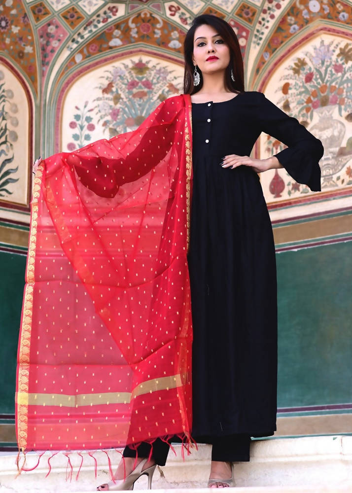 Cheera Hot Black Gotta Suit Set