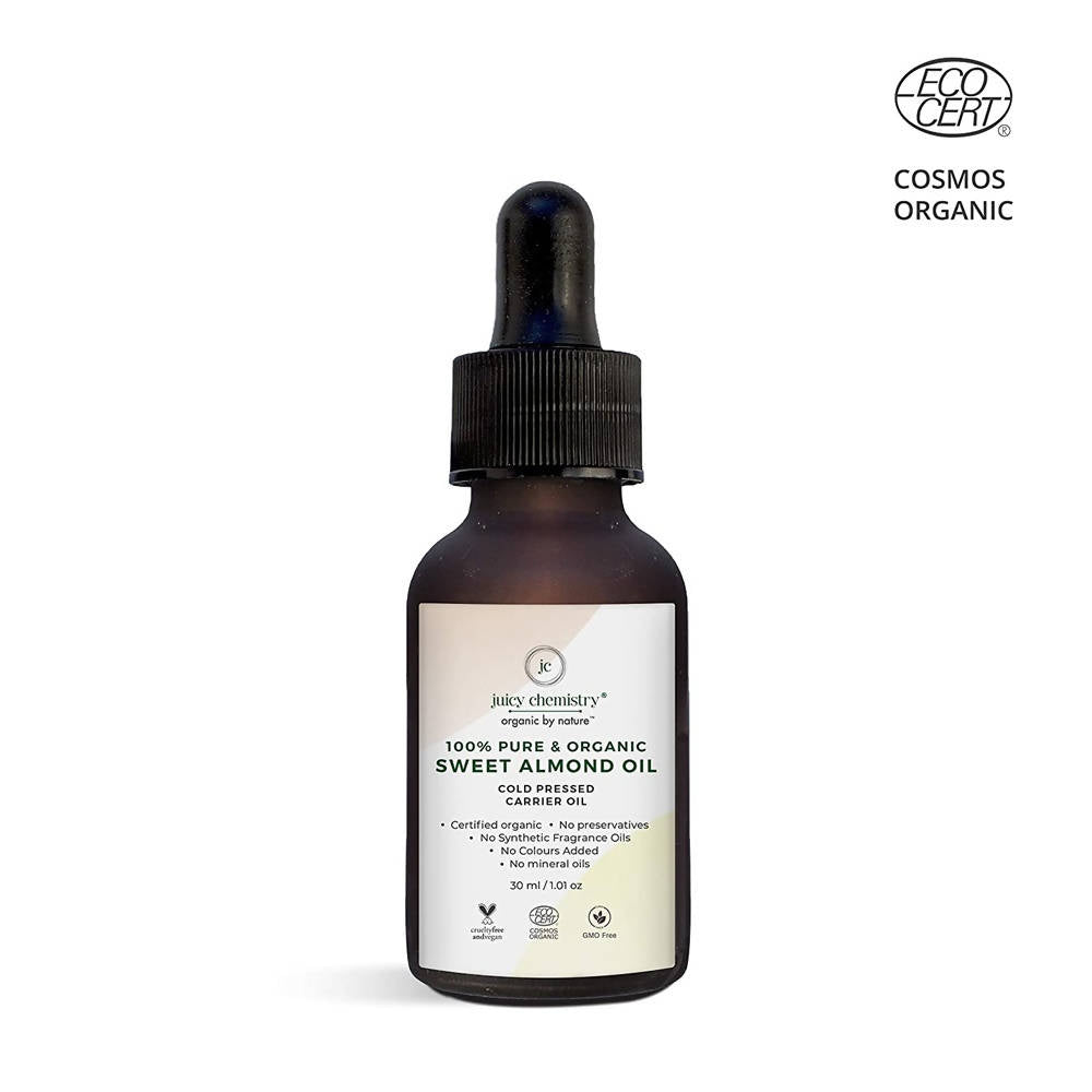 Juicy Chemistry Pure & Organic Sweet Almond Oil For Cold Pressed Carrier Oil - Grab2buy