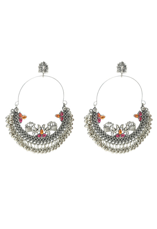 Mominos Fashion Johar Kamal Peacock Design Chandbali Earrings - Grab2buy