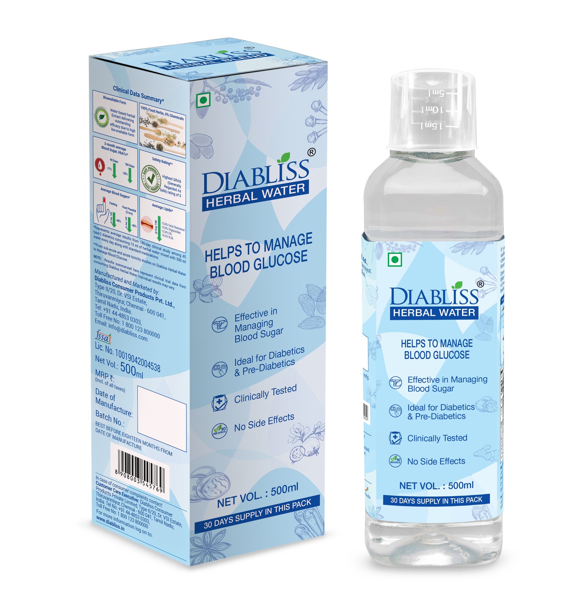 Diabliss Herbal Water For Blood Glucose Management - Grab2buy