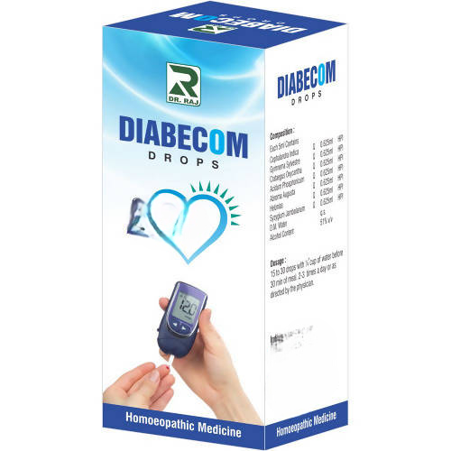 Dr. Raj Homeopathy Diabecom Drops – Homeopathic Blood Sugar & Diabetes Wellness Remedy