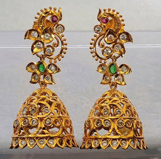 Multicolor Peacock Bridal Jhumkas