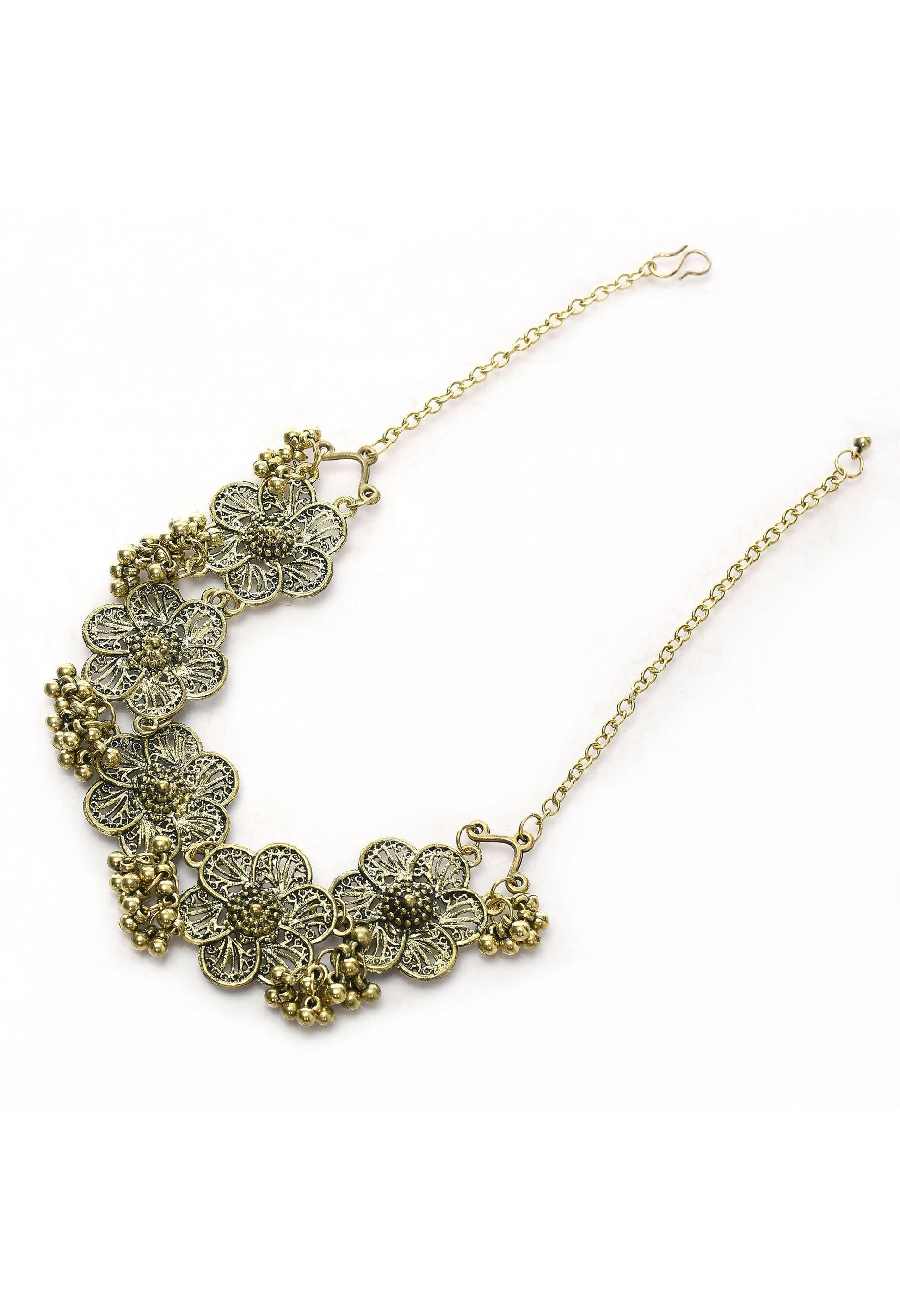 Mominos Fashion Johar Kamal Golden-Plated Brass Finish Floral Desgin Choker For Women - Grab2buy