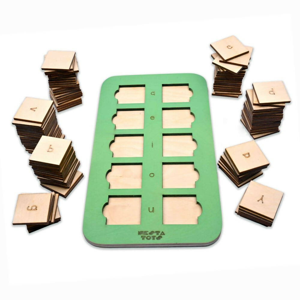Nesta Toys CVC Board | 3 Letter Word Builder | Phonics Toy - Grab2buy