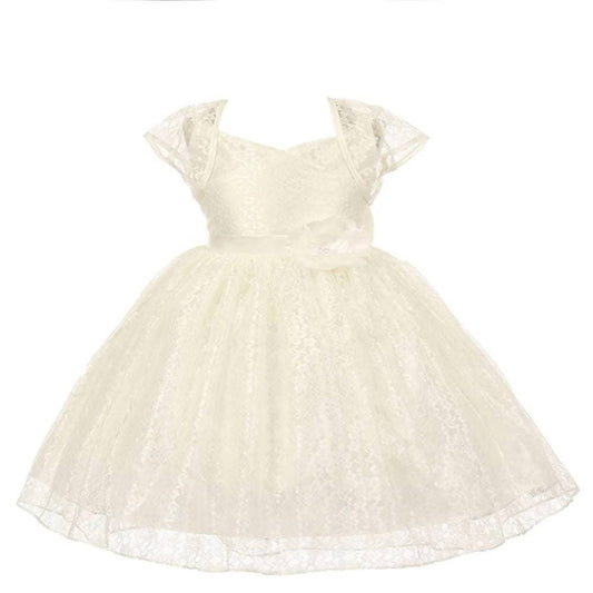 Asmaani Baby Girl's Off-White Colour Satin A-Line Maxi Full Length Dress (AS-DRESS-22160)