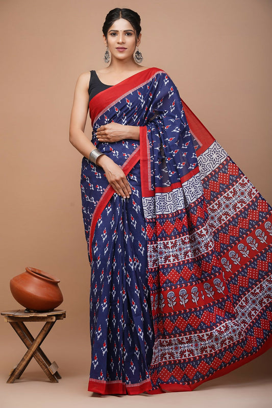 Exclusive Collection Blue Beautiful Mulmul Cotton Grab2Buy